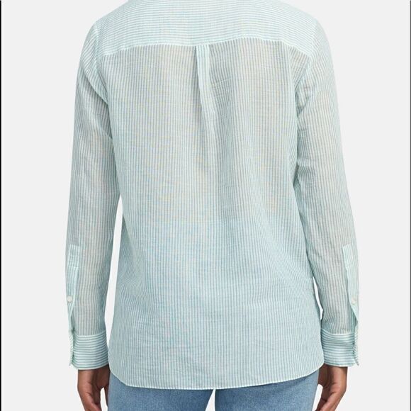 💙Theory classic straight woven thin organic cotton shirt💙 size M, NWT - Picture 2 of 10